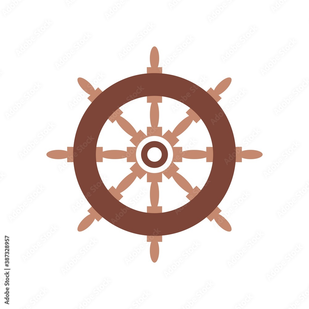 Ship Steering Icon Color Design Vector Template Illustration