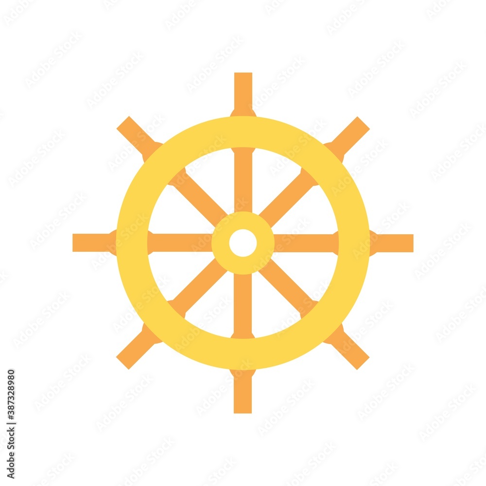 Obraz premium Ship Steering Icon Color Design Vector Template Illustration