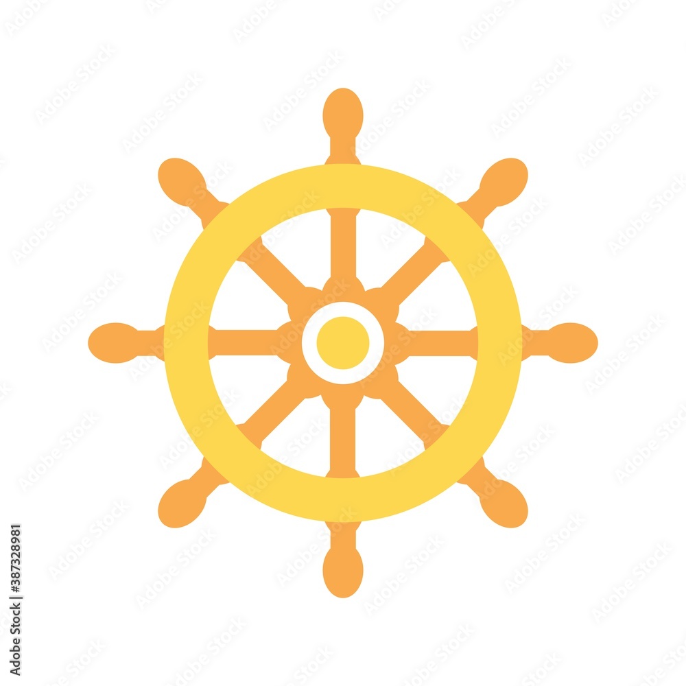 Obraz premium Ship Steering Icon Color Design Vector Template Illustration