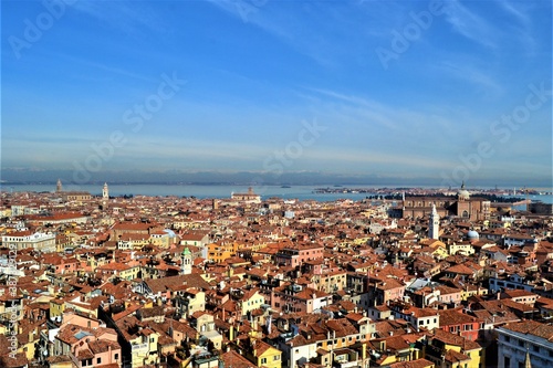 Panoramic view of city Venedig, Italy. City views of Venedig from top of St Mark's Campanile