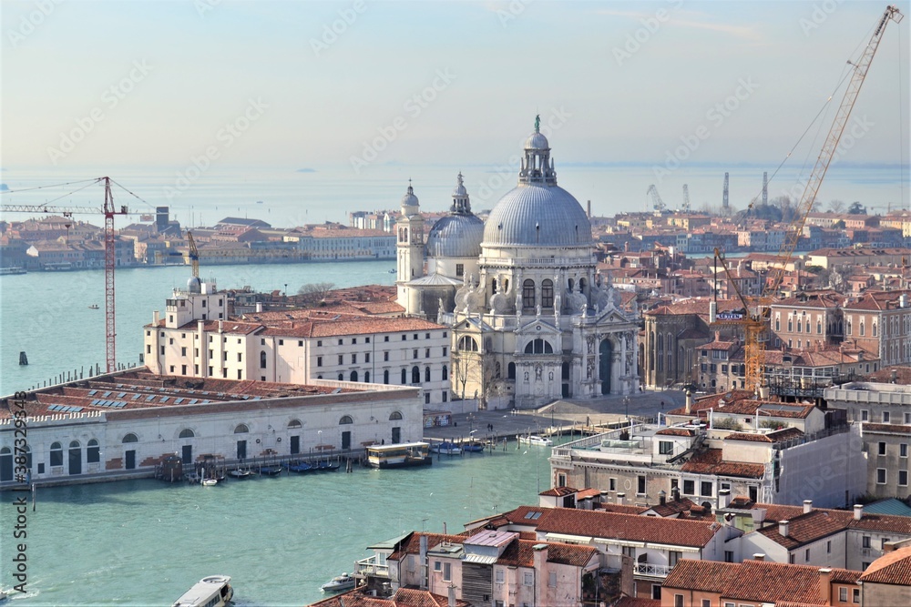 Panoramic view of city Venedig, Italy. City views of Venedig from top of St Mark's Campanile