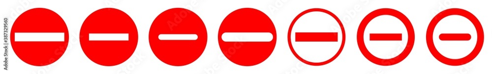 No Entry Sign Set | No Entry Road Sign Vector Illustration Logo | No Entrance Signs Isolated Collection No Entry Sign Set | No Entry Road Sign Vector Illustration Logo | No Entrance Signs Isolated Collection