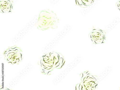 Fototapeta Naklejka Na Ścianę i Meble -  Rose Seamless Pattern. Girly Hawaiian Peony Background. Botanic Rose Flower Swimwear Print. Continuous Floral Design.Summer Peonies Leaves and Buds Sleepwear Texture. 