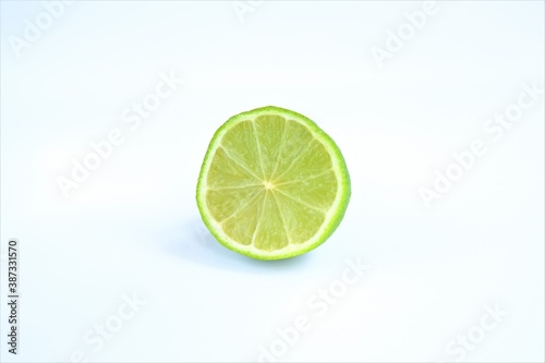 lime slice on white background