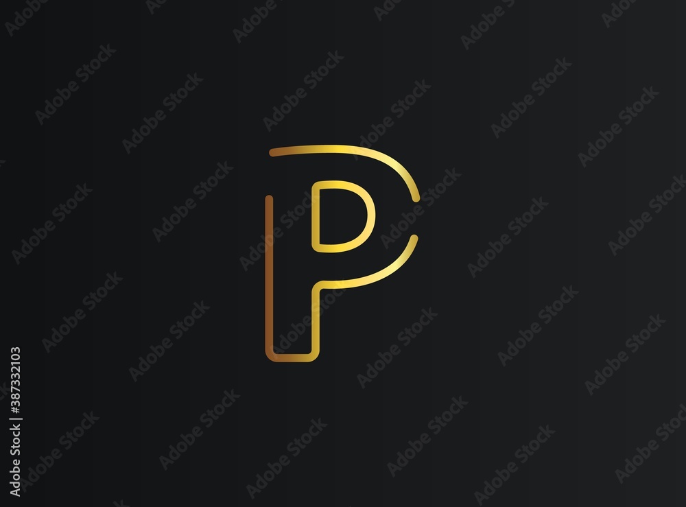 P number logo, modern and elegant golden design. Eps10 vector illustration P number logo, modern and elegant golden design. Eps10 vector illustration