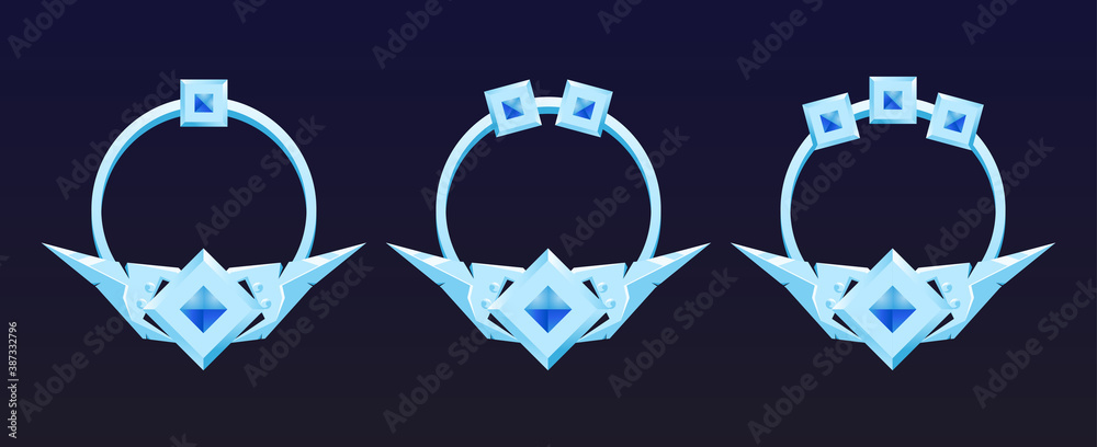 Set of fantasy gui border frame avatar with grade. Perfect for 2d game ...
