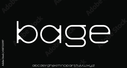 futuristic thin lines font vector	
