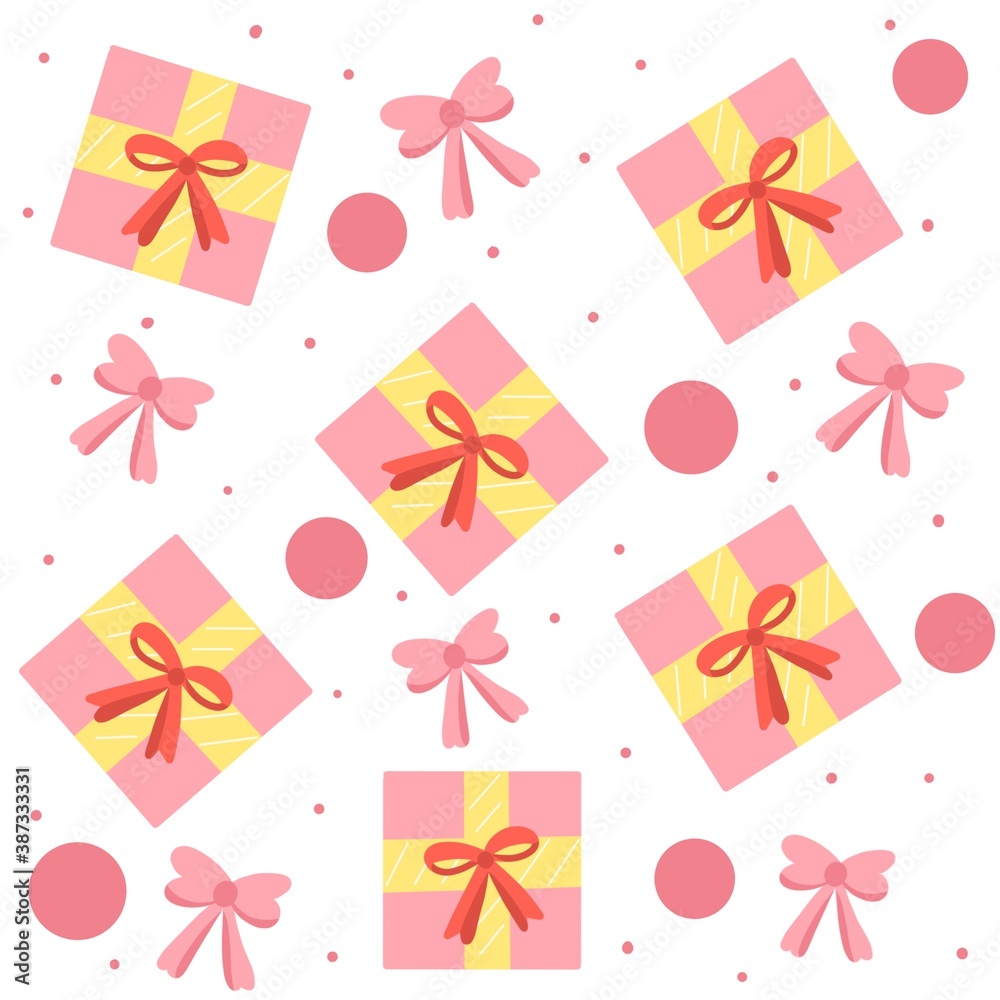 Winter festival gift box pattern background illustration Winter festival gift box pattern background illustration