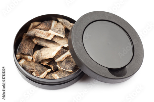 Detail studio photo of Swedish tobacco product Snus