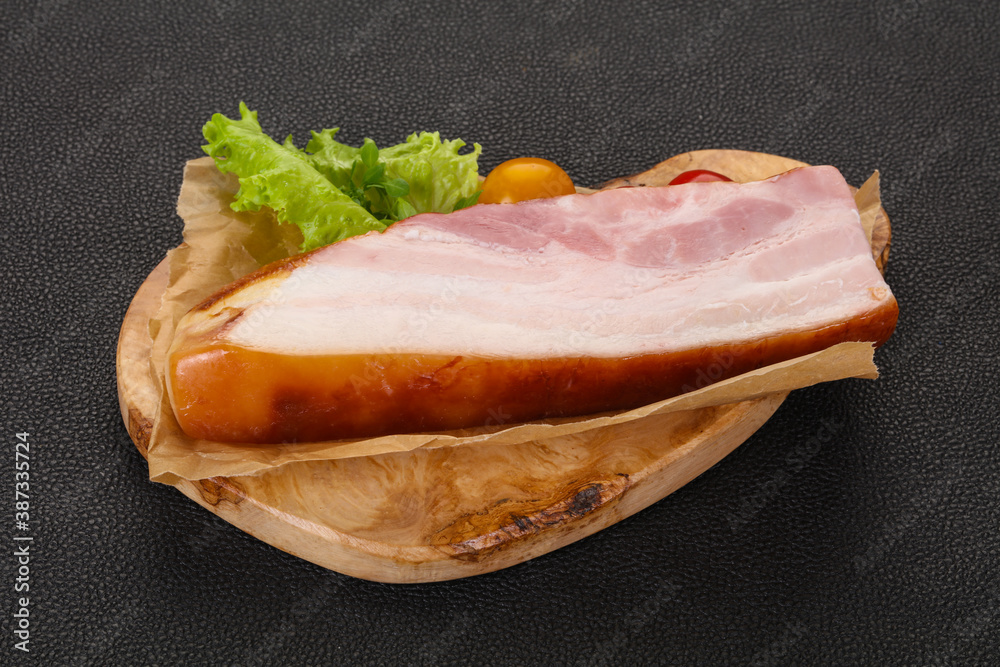 Smoked pork breast with salad leaves Smoked pork breast with salad leaves