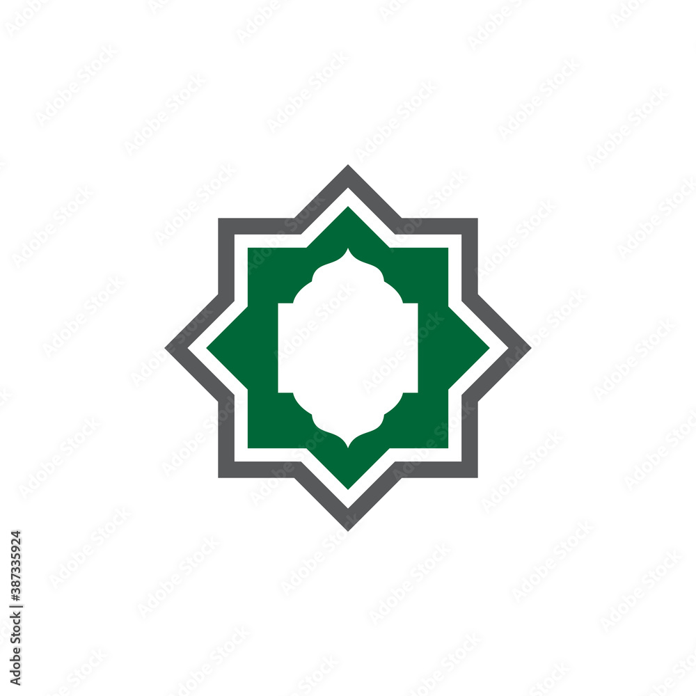 Mosque window vector icon design template Mosque window vector icon design template