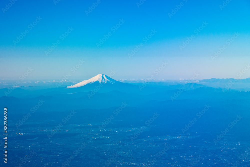 Fototapeta premium 空撮富士山