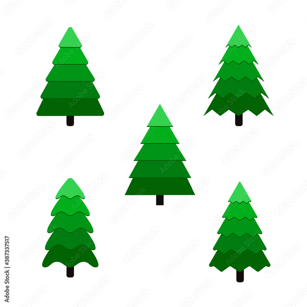 SILHOUETTE ICONS OF FIR / TREES IN THE STYLE OF MINIMALISM