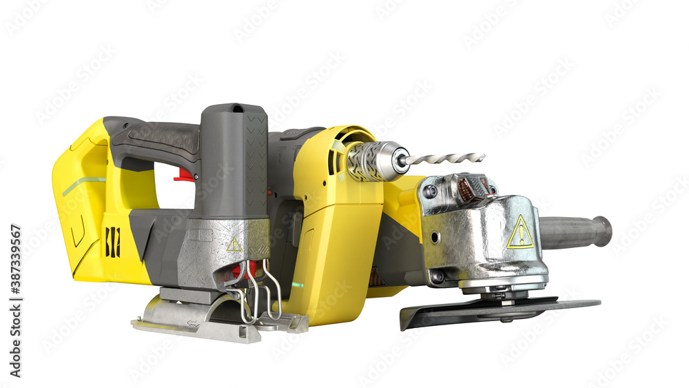 modern portable construction tool presentation of the object 3d render on white no shadow modern portable construction tool presentation of the object 3d render on white no shadow
