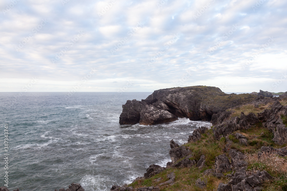 Coastal landscape  near the town of Llanes. Asturias. Spain. Europe