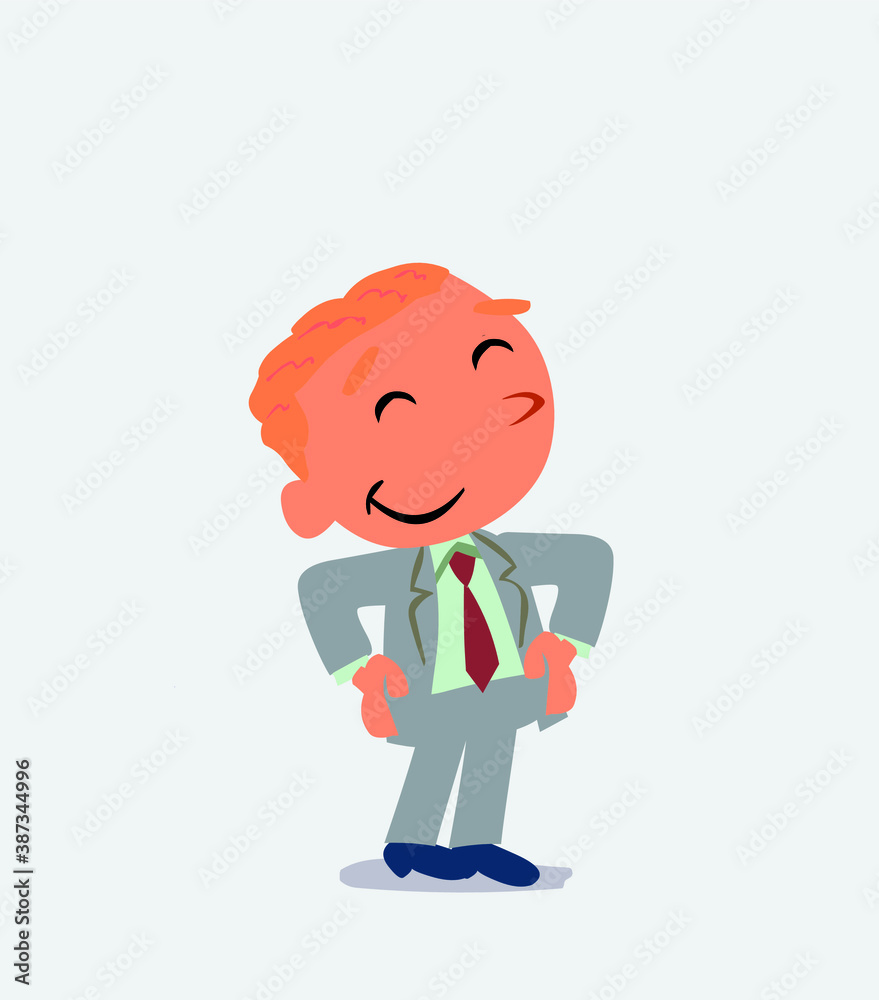 Satisfied cartoon character of businessman. Satisfied cartoon character of businessman.