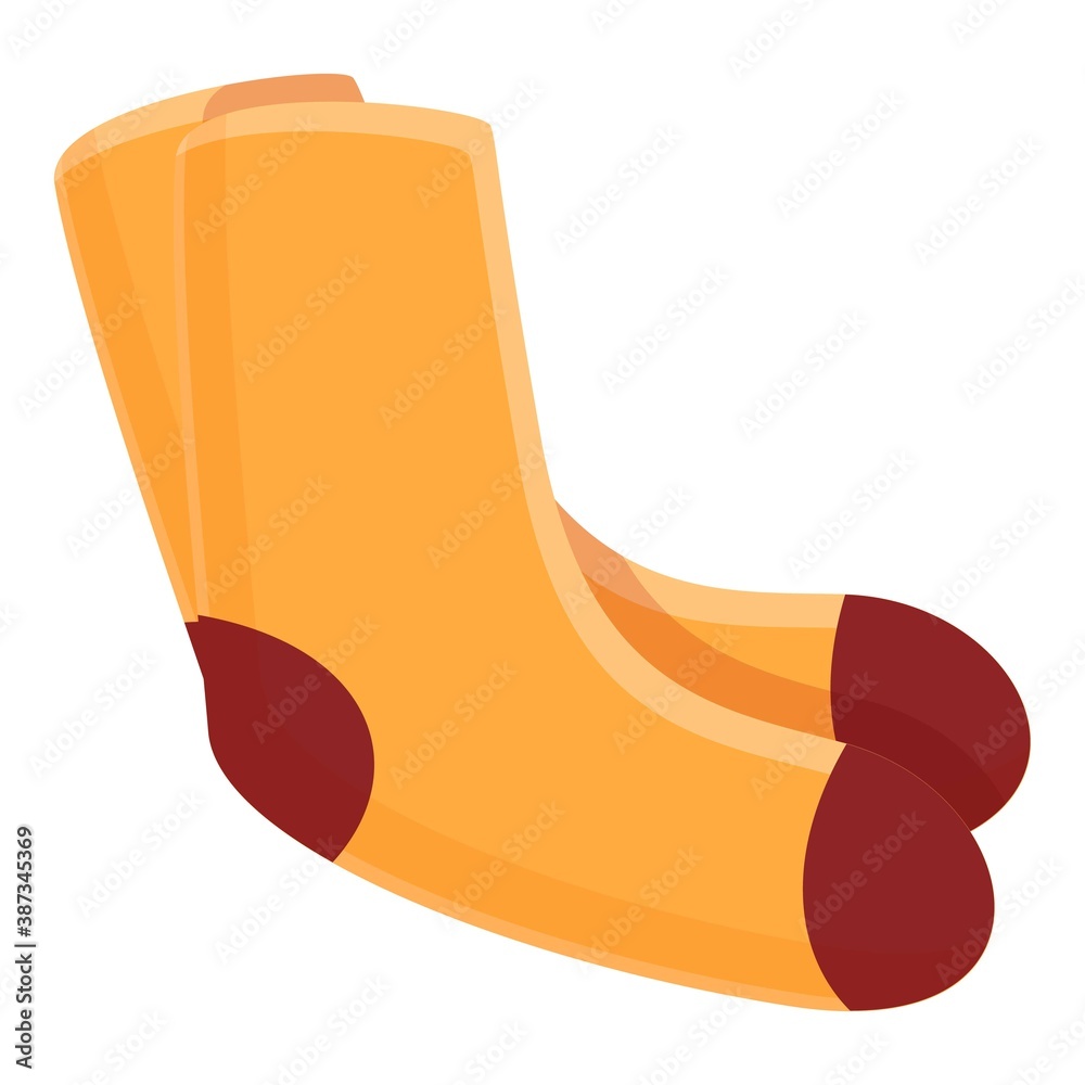 Cozy home winter socks icon. Cartoon of cozy home winter socks vector icon for web design isolated on white background Cozy home winter socks icon. Cartoon of cozy home winter socks vector icon for web design isolated on white background