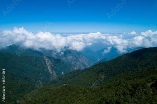 July 18  2018  Aerial View of Dasyueshan means    Big Snow Mountain   . This is a national forest recreation area which located in Taichung County  the center of Taiwan.
