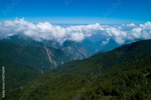 Aerial View of Dasyueshan means    Big Snow Mountain   . This is a national forest recreation area which located in Taichung County  the center of Taiwan.