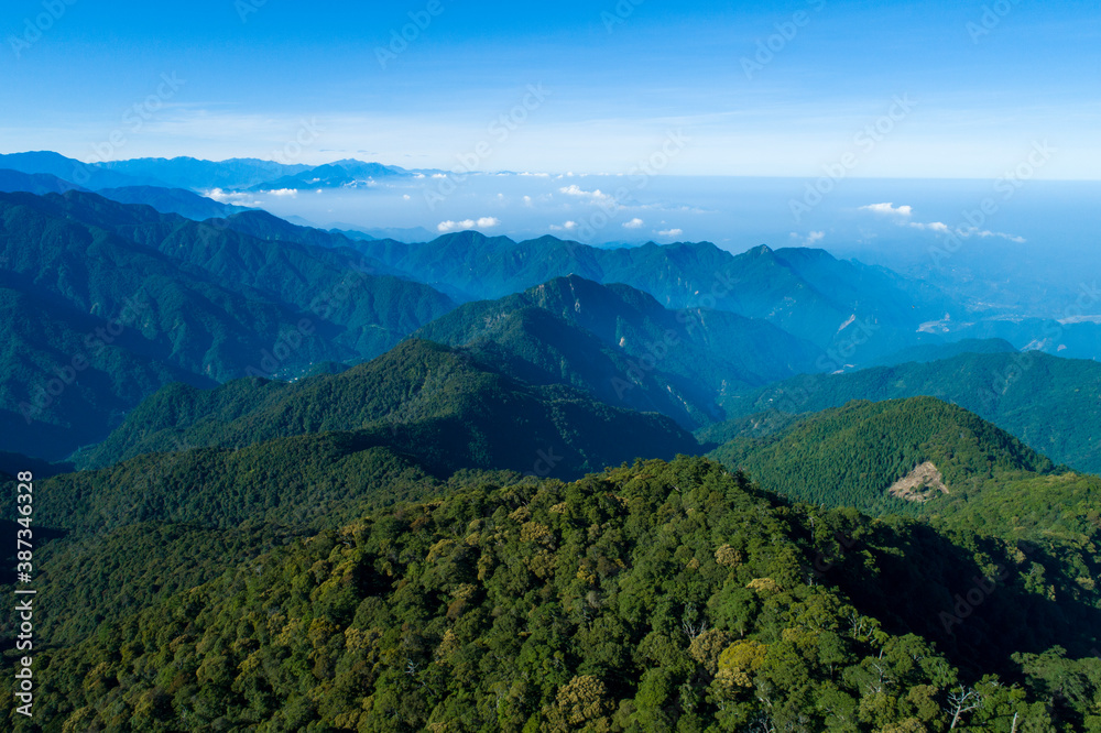 July 18, 2018, Aerial View of Dasyueshan means “Big Snow Mountain”. This is a national forest recreation area which located in Taichung County, the center of Taiwan. July 18, 2018, Aerial View of Dasyueshan means “Big Snow Mountain”. This is a national forest recreation area which located in Taichung County, the center of Taiwan.