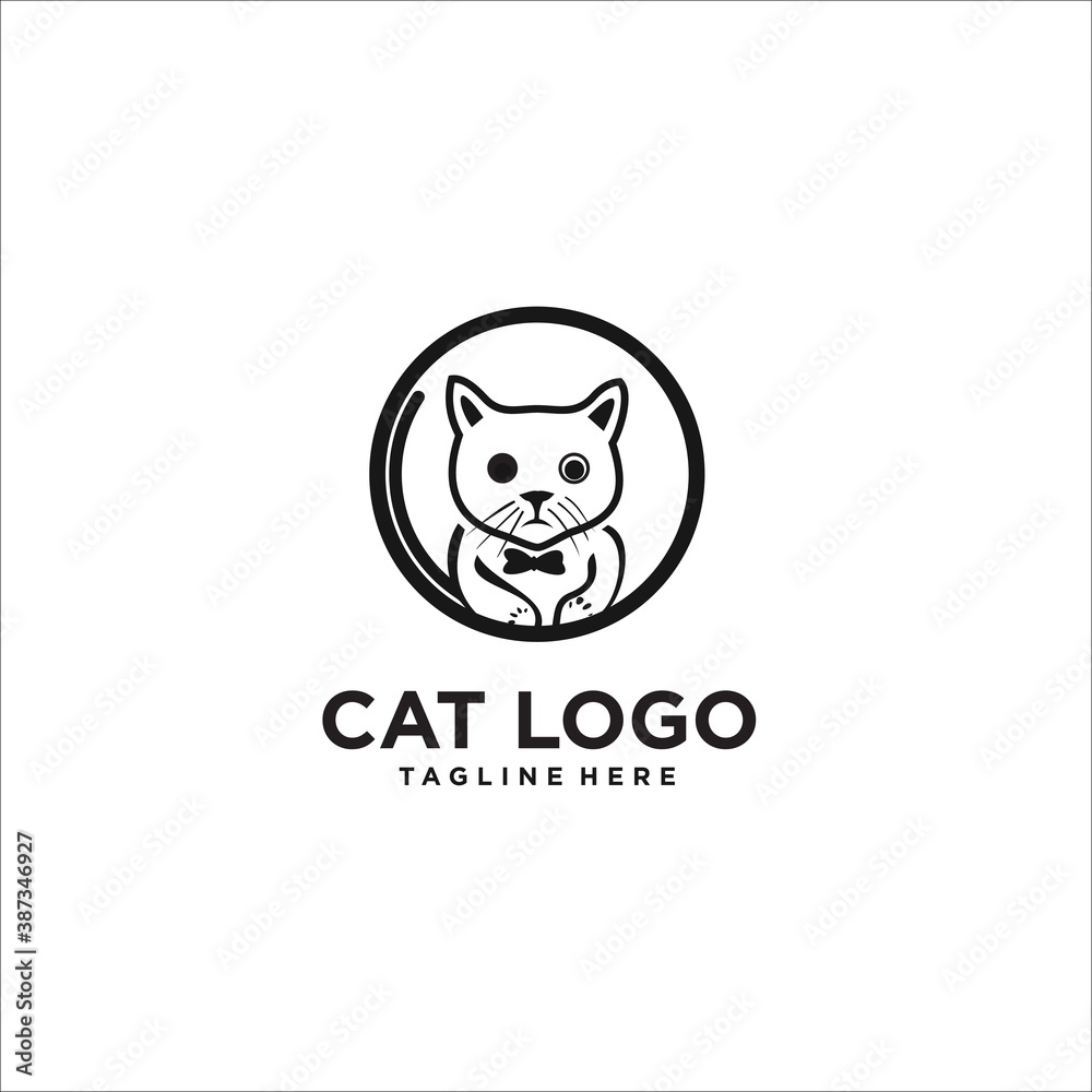 cat logo design template silhouette vector icon cat logo design template silhouette vector icon