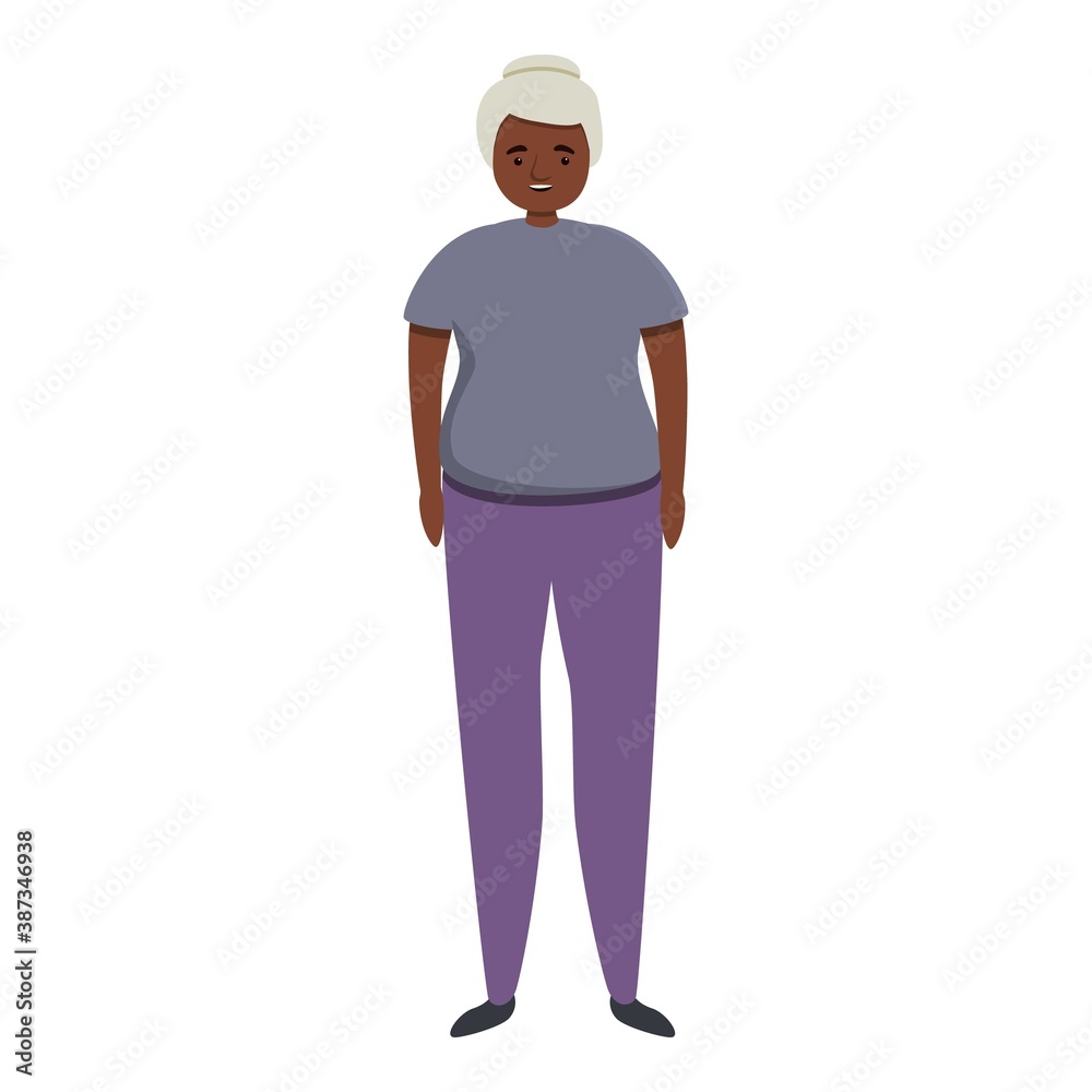 African granny icon. Cartoon of african granny vector icon for web design isolated on white background