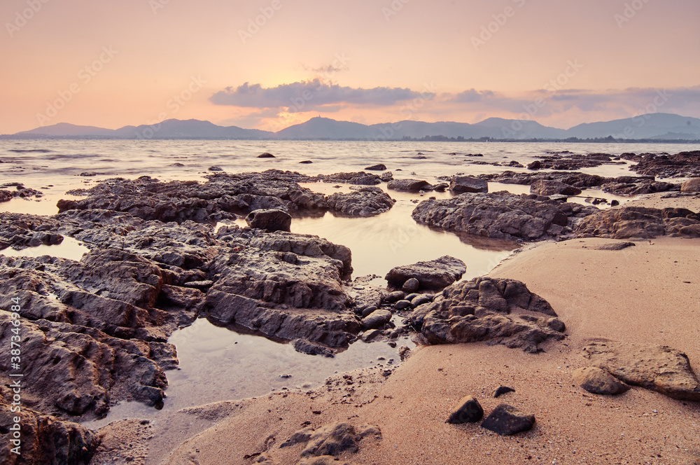 Rocks at the sea coast on sunset. Rocks at the sea coast on sunset.