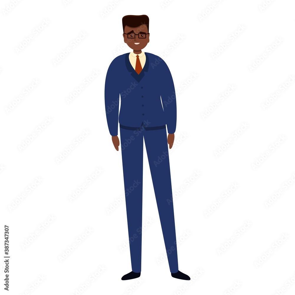 African businessman icon. Cartoon of african businessman vector icon for web design isolated on white background African businessman icon. Cartoon of african businessman vector icon for web design isolated on white background