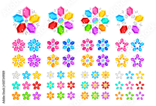 宝石／花／六角形