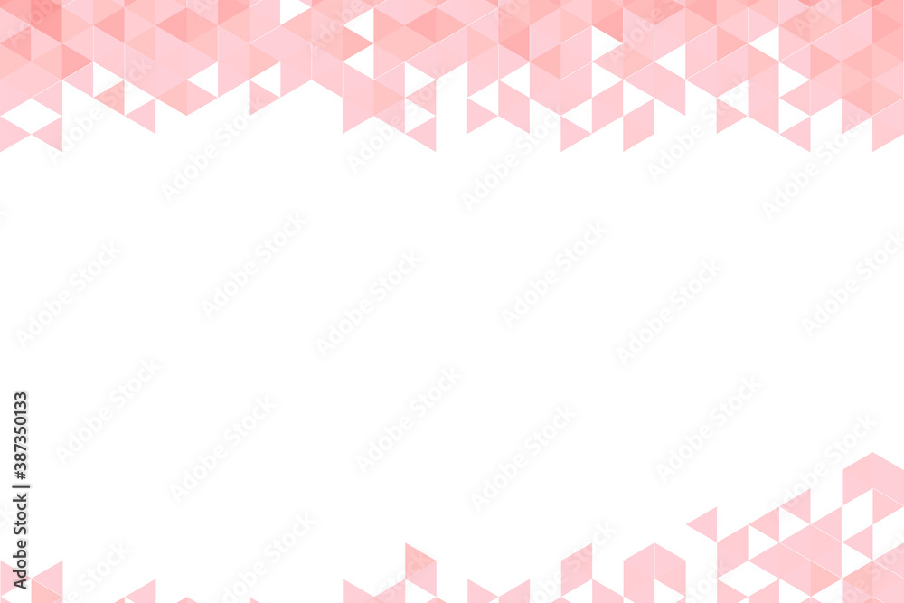 Polygonal pink mosaic background. Abstract low poly vector illustration. Triangular pattern in halftone style. Template geometric business design with triangle for poster, banner, card, flyer.