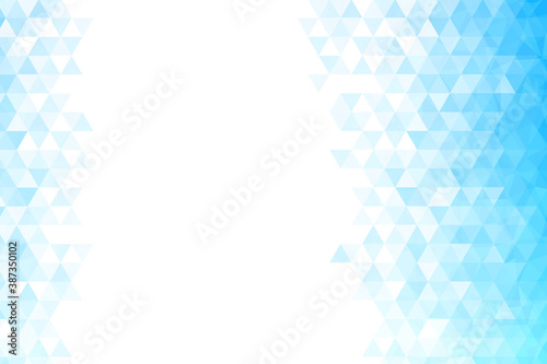 Polygonal blue mosaic background. Abstract low poly vector illustration. Triangular pattern in halftone style. Template geometric business design with triangle for poster, banner, card, flyer.