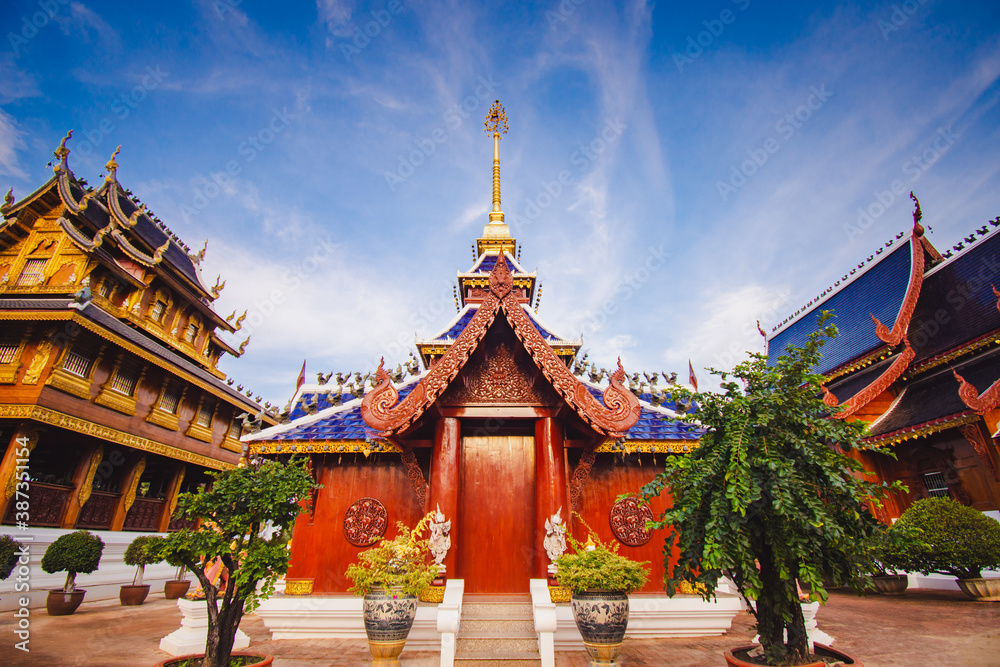 Chiang Mai, Thailand - 5 September 2020: Densalee Sri Muang Temple or Ban Den Temple, Chiang Mai Chiang Mai