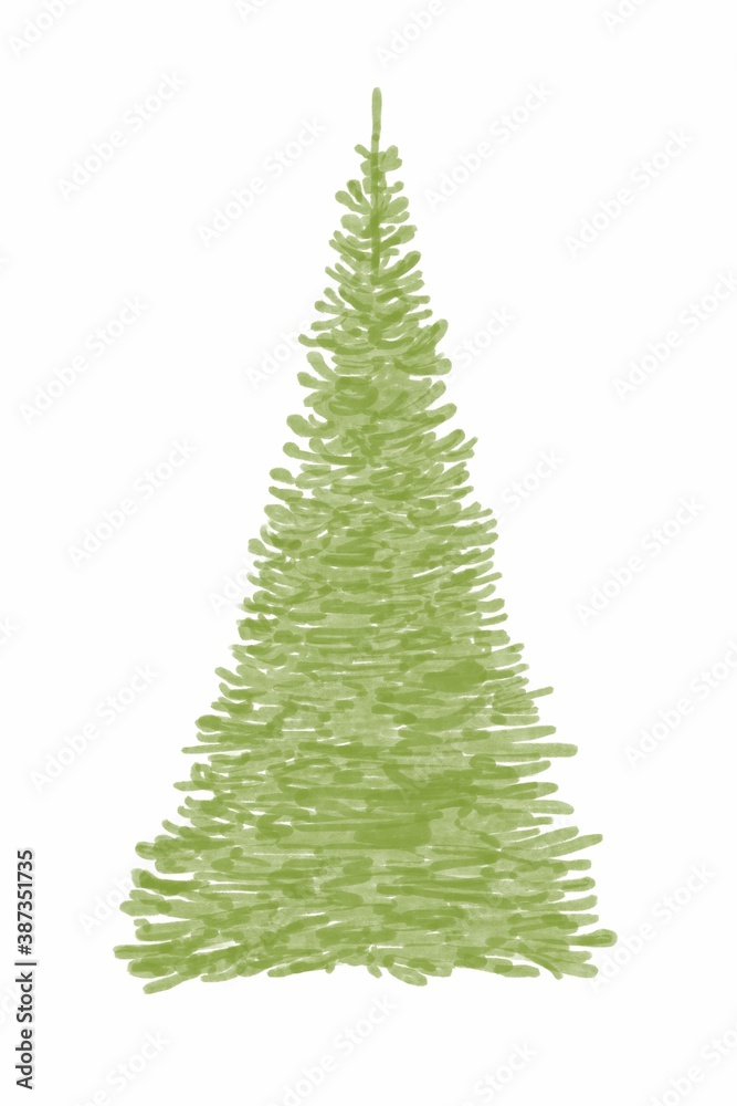 christmas tree isolated on white background, High street fir-tree christmas tree isolated on white background, High street fir-tree