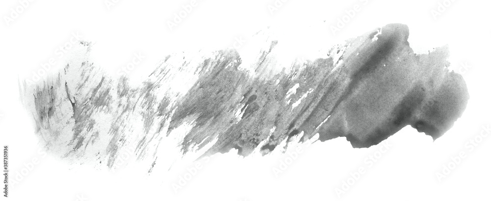 Obraz Abstract watercolor background hand-drawn on paper. Volumetric smoke elements. Neutral Gray color. For design, web, card, text, decoration, surfaces.