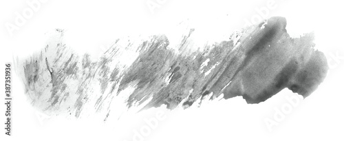 Abstract watercolor background hand-drawn on paper. Volumetric smoke elements. Neutral Gray color. For design, web, card, text, decoration, surfaces.