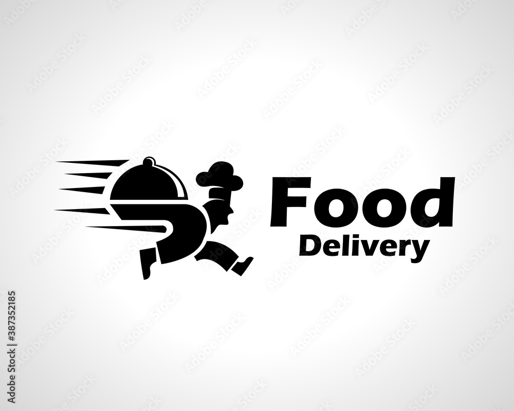 Fototapeta premium simply abstract icon symbol logo run chef food design illustration