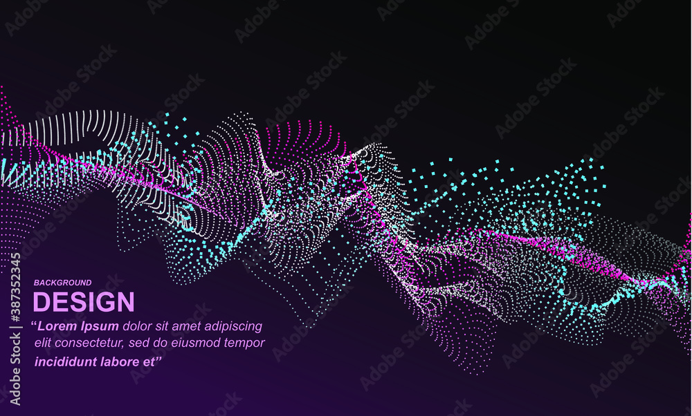 Abstract wave element for design. Digital frequency track equalizer. Stylized line art background. Vector