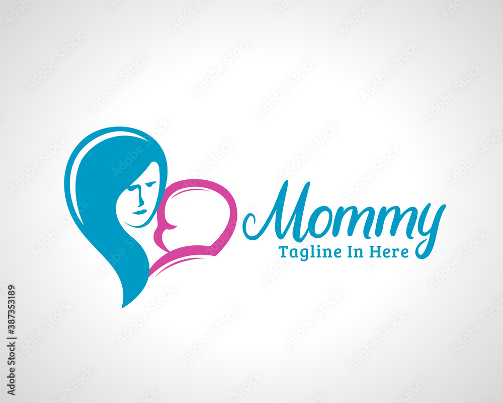 love heart mom and baby breastfeeding logo icon symbol design illustration