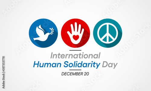 Vector illustration on the theme of International Human Solidarity day observed each year on December 20th across the globe.