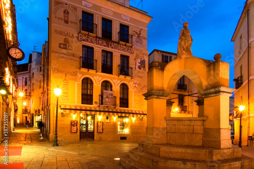 Lamarmora Place, Cafe Liberty Iglesias, Sardinia, Italy