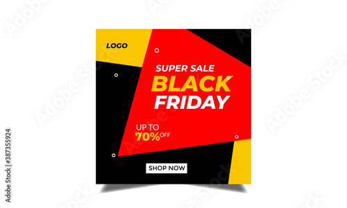 Black Friday super sale offer social media post design template