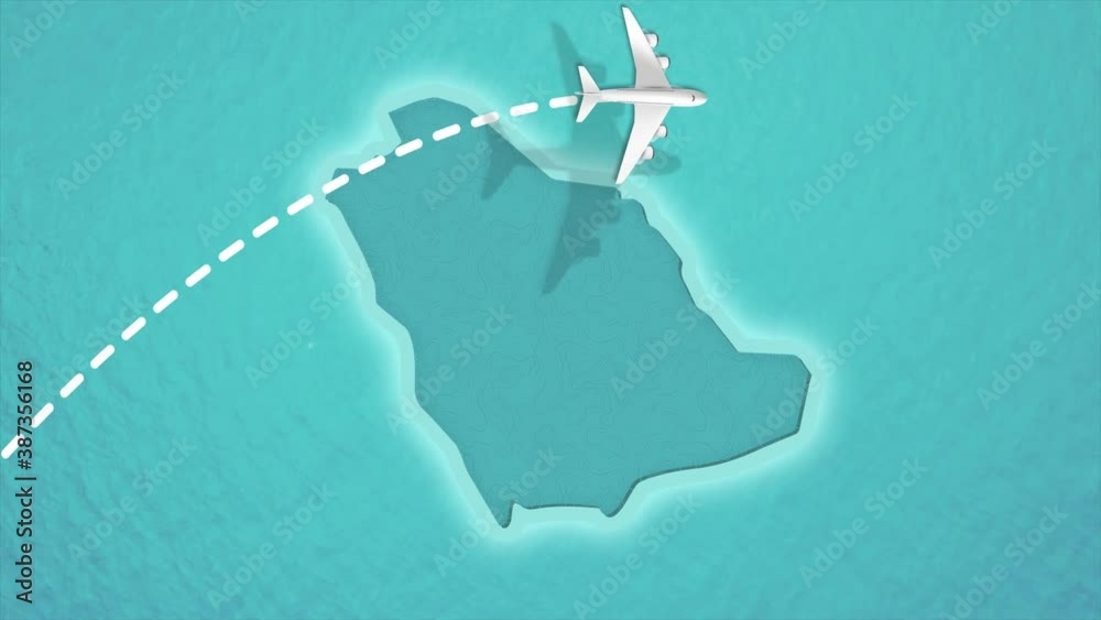 Travel Discover Visit Saudi Arabia Airplane Flying over Saudi Arabian