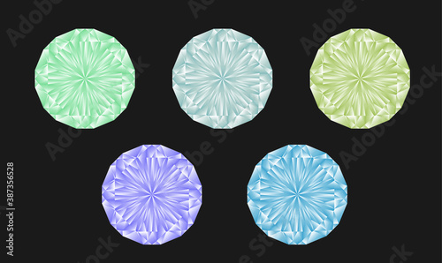 カラフルなダイヤモンドのベクター素材画像