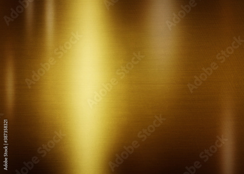 Gold metal background or texture. Yellow steel plate.