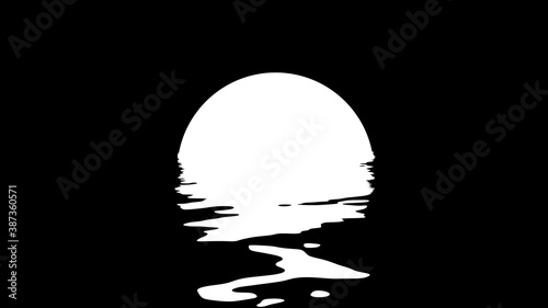 Fotografie Abstract Black Water, black moonlight