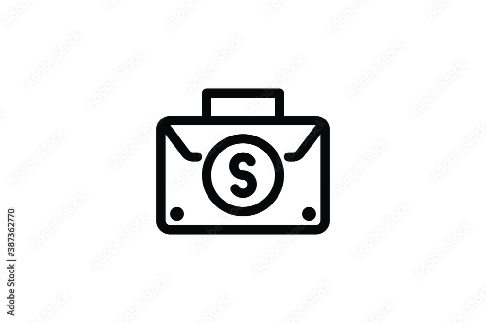 Finance Outline Icon - Money Bag Finance Outline Icon - Money Bag