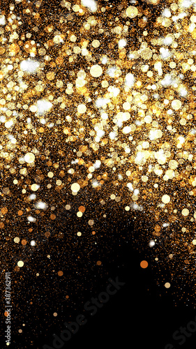 Beautiful festive background of golden confetti. Can be used to create a background for New Years or other holidays