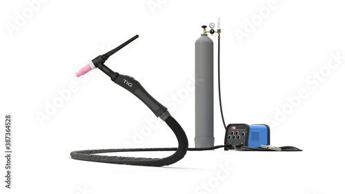 Fényképezés tungsten inert gas (TIG) welding equipment isolated on white background
