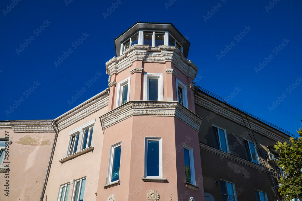 Facade of one of the buildings in Berdyansk