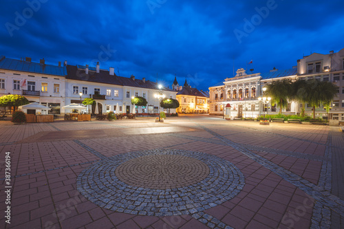 Sanok main square at evening